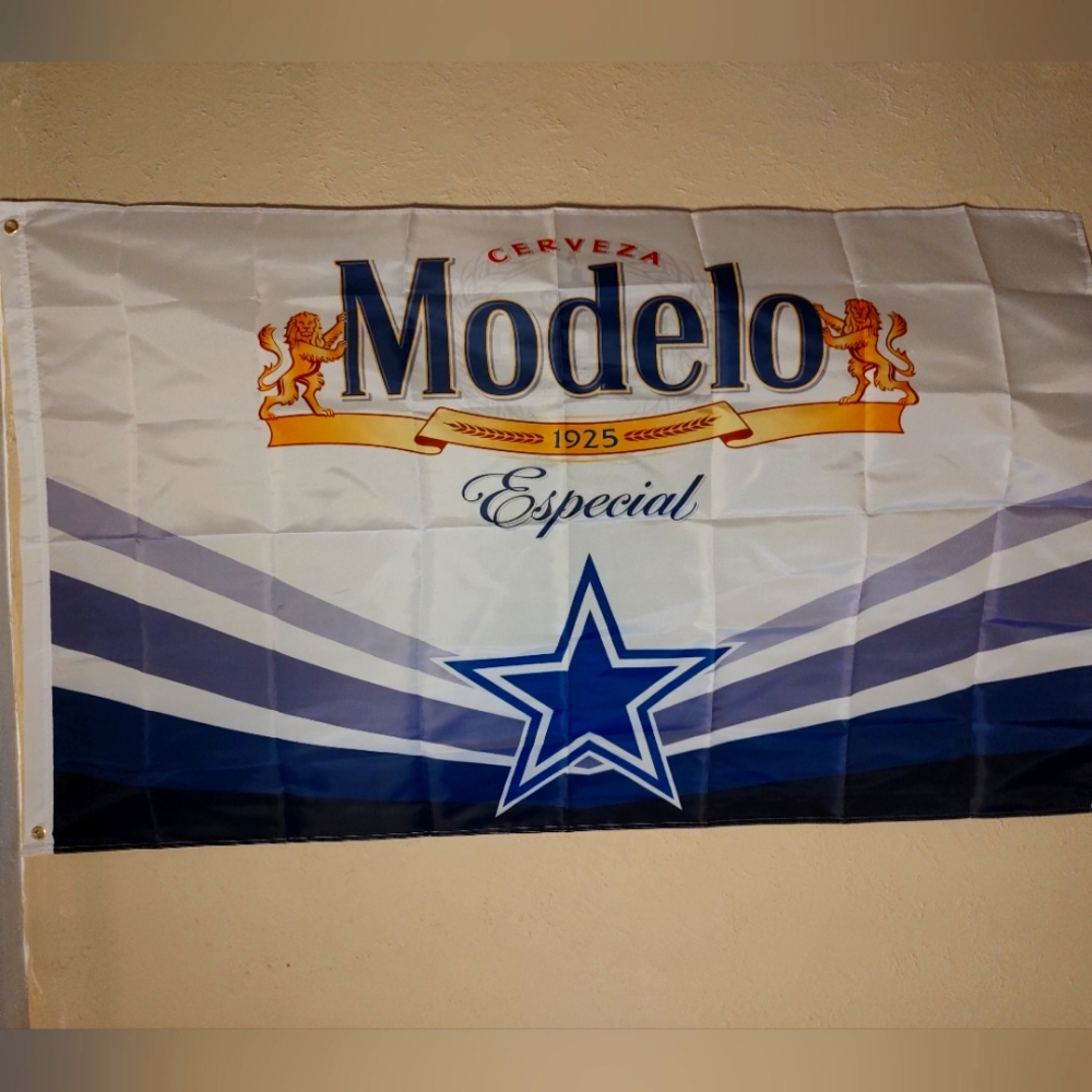 Modelo Cerveza Dallas Cowboys 3x5 fan cave flag